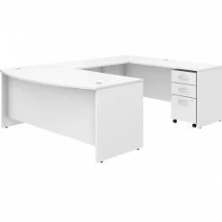 Bush Business Furniture Computer Desks<Studio C 72"W U Shaped Desk with Mobile File Cabinet, (STC004WH)