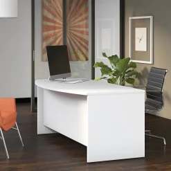 Bush Business Furniture Computer Desks<Studio C 72"W Bow Front Desk, (SCD172WH)