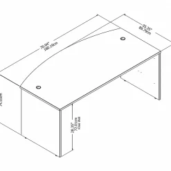 Bush Business Furniture Computer Desks<Studio C 72"W Bow Front Desk, (SCD172WH)