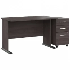 Bush Business Furniture Computer Desks<Studio A 48"W Computer Desk with 3 Drawer Mobile File Cabinet, (STA001SGSU)