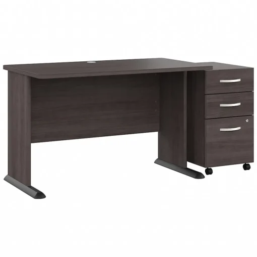 Bush Business Furniture Computer Desks<Studio A 48"W Computer Desk with 3 Drawer Mobile File Cabinet, (STA001SGSU)