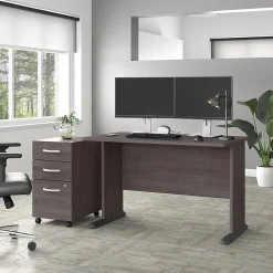 Bush Business Furniture Computer Desks<Studio A 48"W Computer Desk with 3 Drawer Mobile File Cabinet, (STA001SGSU)