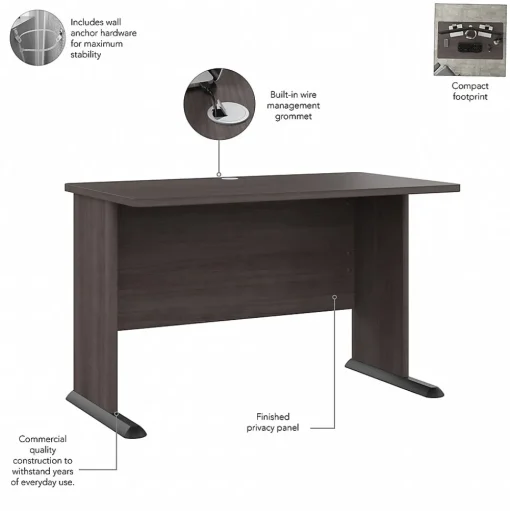 Bush Business Furniture Computer Desks<Studio A 48"W Computer Desk with 3 Drawer Mobile File Cabinet, (STA001SGSU)
