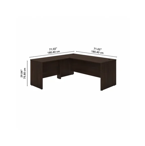 Bush Business Furniture L-Desks<Studio C 72"W L Shaped Desk with Return, (STC049BW)