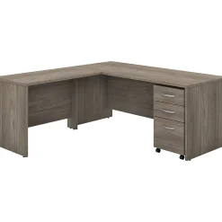 Bush Business Furniture L-Desks<Studio C 72"W L Shaped Desk with Mobile File Cabinet and Return, (STC007MHSU)