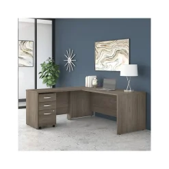 Bush Business Furniture L-Desks<Studio C 72"W L Shaped Desk with Mobile File Cabinet and Return, (STC007MHSU)