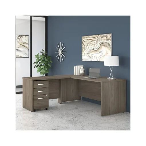 Bush Business Furniture L-Desks<Studio C 72"W L Shaped Desk with Mobile File Cabinet and Return, (STC007MHSU)