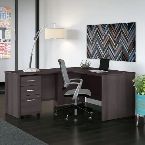 Bush Business Furniture L-Desks<Studio C 60"W L Shaped Desk with Return, (STC050SG)