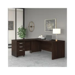 Bush Business Furniture L-Desks<Studio C 72"W L Shaped Desk with Mobile File Cabinet and Return, (STC007BWSU)