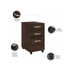 Bush Business Furniture L-Desks<Studio C 72"W L Shaped Desk with Mobile File Cabinet and Return, (STC007BWSU)