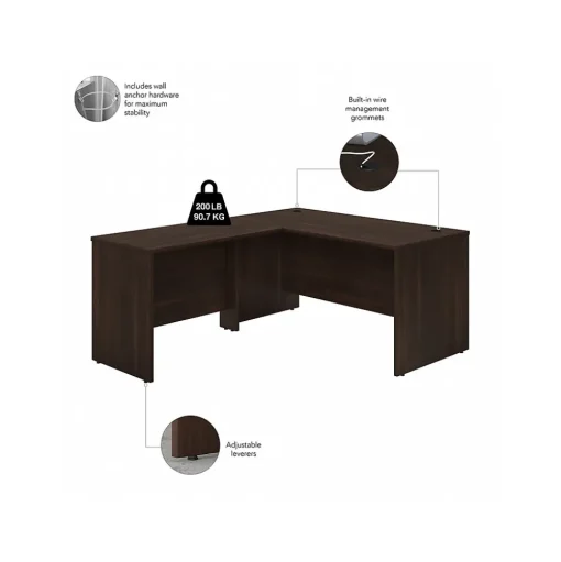 Bush Business Furniture L-Desks<Studio C 60"W L Shaped Desk with 42W Return, (STC050BW)