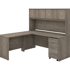 Bush Business Furniture L-Desks<Studio C 72"W L Shaped Desk with Hutch, Mobile File Cabinet and Return, (STC006MHSU)