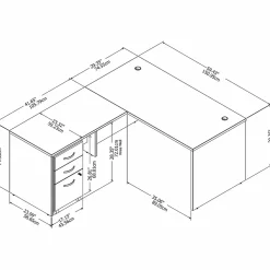 Bush Business Furniture L-Desks<Studio C 60"W L Shaped Desk with Mobile File Cabinet and Return, (STC008PGSU)