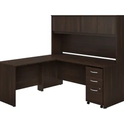 Bush Business Furniture L-Desks<Studio C 72"W L Shaped Desk with Hutch, Mobile File Cabinet and Return, (STC006BWSU)