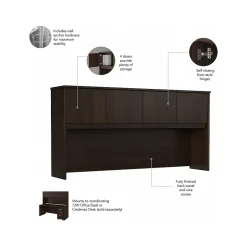 Bush Business Furniture L-Desks<Studio C 72"W L Shaped Desk with Hutch, Mobile File Cabinet and Return, (STC006BWSU)