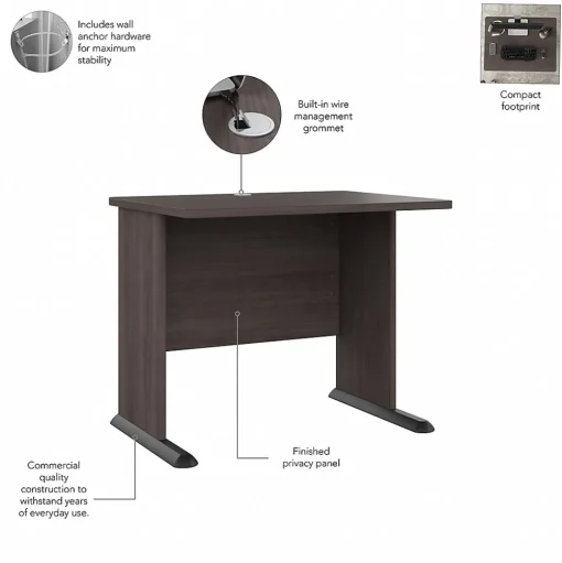 Bush Business Furniture Corner Desks<Studio A 83"W Large Corner Desk with 3 Drawer Mobile File Cabinet, (STA003SGSU)