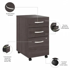 Bush Business Furniture Corner Desks<Studio A 83"W Large Corner Desk with 3 Drawer Mobile File Cabinet, (STA003SGSU)