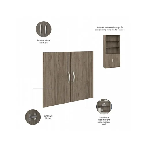 Bush Business Furniture Bookcases<Studio C 72.8"H 5-Shelf Bookcase with Doors, Laminated Wood (STC015MH)