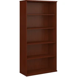 Bush Business Furniture Bookcases<Series C 72.79" 5-Shelf Bookcase with Adjustable Shelves, Laminated Wood (WC36714)