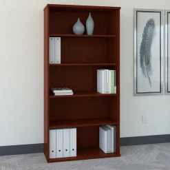 Bush Business Furniture Bookcases<Series C 72.79" 5-Shelf Bookcase with Adjustable Shelves, Laminated Wood (WC36714)