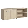 Bush Furniture Storage Cabinets<Bush Business Furniture Studio C Low Storage Cabinet with Doors and Shelves, Natural Elm (SCS160NE)