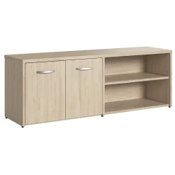 Bush Furniture Storage Cabinets<Bush Business Furniture Studio C Low Storage Cabinet with Doors and Shelves, Natural Elm (SCS160NE)