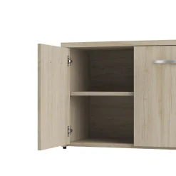 Bush Furniture Storage Cabinets<Bush Business Furniture Studio C Low Storage Cabinet with Doors and Shelves, Natural Elm (SCS160NE)