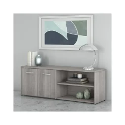 Bush Business Furniture Storage Cabinets<Studio C Low Storage Cabinet with Doors and Shelves, (SCS160PG)