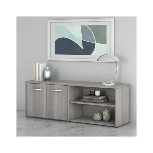 Bush Business Furniture Storage Cabinets<Studio C Low Storage Cabinet with Doors and Shelves, (SCS160PG)