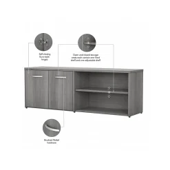 Bush Business Furniture Storage Cabinets<Studio C Low Storage Cabinet with Doors and Shelves, (SCS160PG)