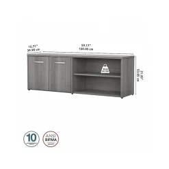 Bush Business Furniture Storage Cabinets<Studio C Low Storage Cabinet with Doors and Shelves, (SCS160PG)