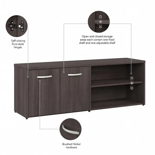 Bush Business Furniture Storage Cabinets<Studio A 21" Low Storage Cabinet with 4 Shelves and Doors, (SDS160SG-Z)