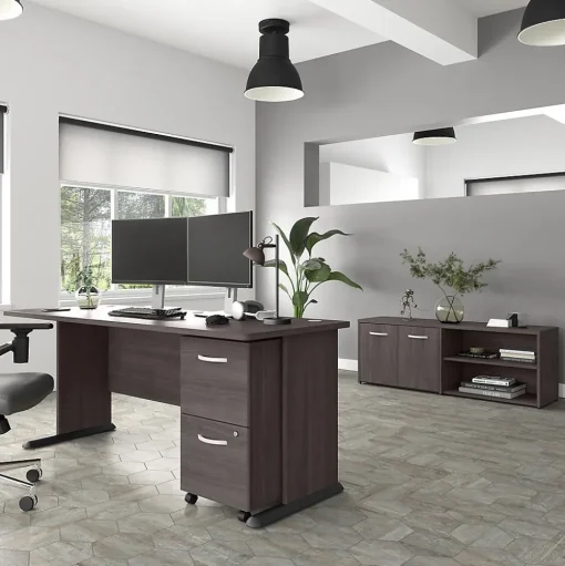 Bush Business Furniture Storage Cabinets<Studio A 21" Low Storage Cabinet with 4 Shelves and Doors, (SDS160SG-Z)