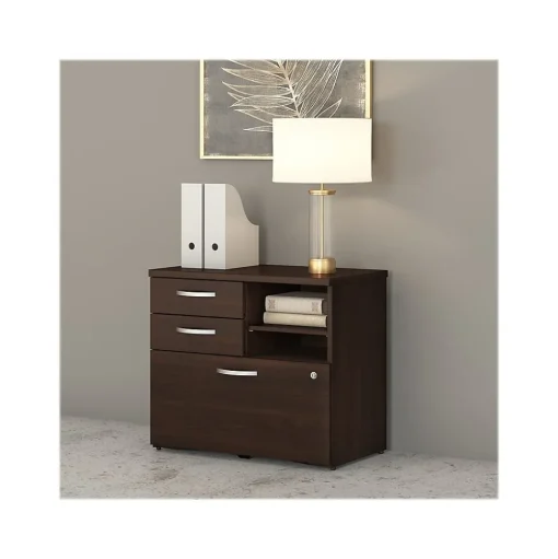 Bush Business Furniture Storage Cabinets<Studio C Office Storage Cabinet with Drawers and Shelves, (SCF130BWSU)