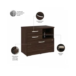 Bush Business Furniture Storage Cabinets<Studio C Office Storage Cabinet with Drawers and Shelves, (SCF130BWSU)