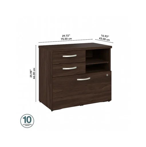 Bush Business Furniture Storage Cabinets<Studio C Office Storage Cabinet with Drawers and Shelves, (SCF130BWSU)
