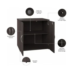 Bush Business Furniture Storage Cabinets<Studio C 30" Storage Cabinet with 2 Shelves, Storm Gray (SCS130SG)