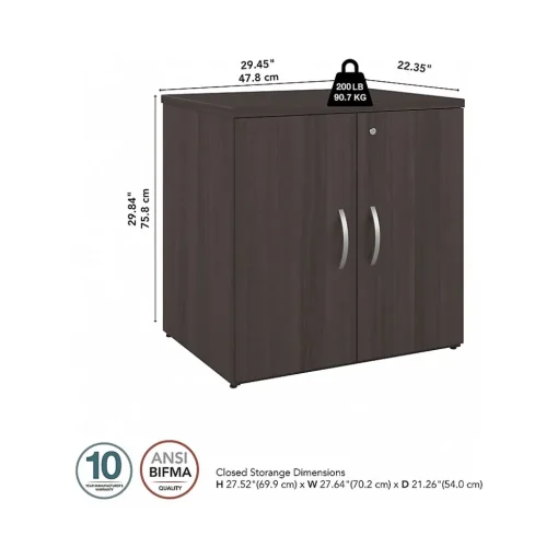 Bush Business Furniture Storage Cabinets<Studio C 30" Storage Cabinet with 2 Shelves, Storm Gray (SCS130SG)