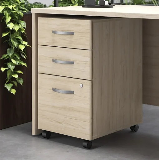 Bush Furniture File Cabinets<Bush Business Furniture Studio C 3 Drawer Mobile File Cabinet, Natural Elm (SCF216NESU)