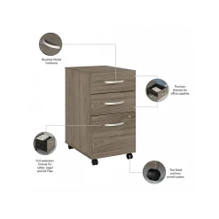 Bush Business Furniture File Cabinets<Studio C 3-Drawer Mobile Vertical File Cabinet, Letter/Legal Size, Lockable, (SCF216MHSU)