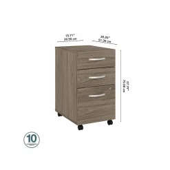 Bush Business Furniture File Cabinets<Studio C 3-Drawer Mobile Vertical File Cabinet, Letter/Legal Size, Lockable, (SCF216MHSU)