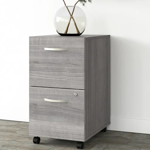 Bush Business Furniture File Cabinets<Studio A 2-Drawer Mobile Vertical File Cabinet, Letter/Legal Size, Lockable, (SDF116PGSU-Z)