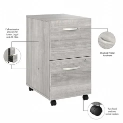 Bush Business Furniture File Cabinets<Studio A 2-Drawer Mobile Vertical File Cabinet, Letter/Legal Size, Lockable, (SDF116PGSU-Z)