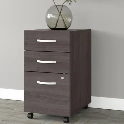 Bush Business Furniture File Cabinets<Studio A 3-Drawer Mobile Vertical File Cabinet, Letter/Legal Size, Lockable, (SDF216SGSU-Z)