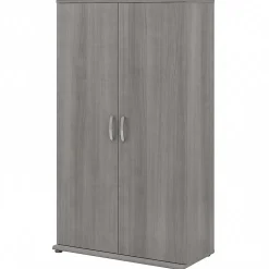 Bush Business Furniture Storage Cabinets<Universal 62" Tall Storage Cabinet with Doors and 5 Shelves, Platinum Gray (UNS136PGK)