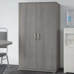 Bush Business Furniture Storage Cabinets<Universal 62" Tall Storage Cabinet with Doors and 5 Shelves, Platinum Gray (UNS136PGK)