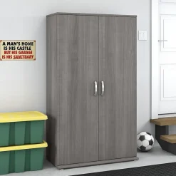 Bush Business Furniture Storage Cabinets<Universal 62" Tall Storage Cabinet with Doors and 5 Shelves, Platinum Gray (UNS136PGK)