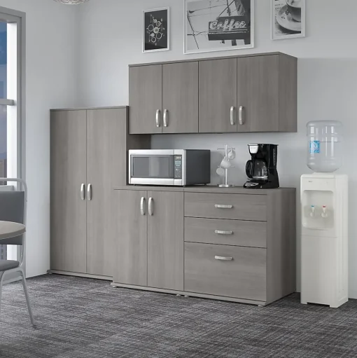 Bush Business Furniture Storage Cabinets<Universal 62" 5-Piece Modular Storage Set with 11 Shelves, Platinum Gray (UNS003PG)