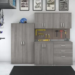 Bush Business Furniture Storage Cabinets<Universal 62" 5-Piece Modular Storage Set with 11 Shelves, Platinum Gray (UNS003PG)