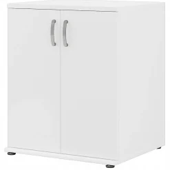 Bush Business Furniture Storage Cabinets<Universal 34" Floor Storage Cabinet with 2 Shelves, White (UNS128WH)